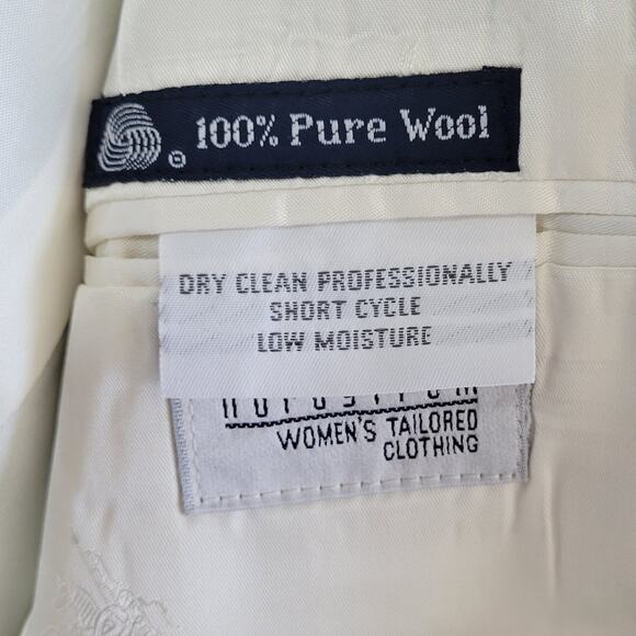 Burberry Vintage Mint Wool Double Breasted Blazer Jacket Small - Picture 15 of 16